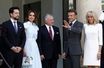 Le roi Abdallah II de Jordanie, accompagné de sa femme la reine Rania et de leur fils ainé Hussein, en visite à l'Elysée, le 14 septembre.