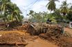 Un site dévasté par le passage de la tempête Fiona, en Guadeloupe.