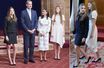 L'infante Sofia d'Espagne chaussée de souliers à talons à Oviedo, le 28 octobre 2022, avec ses parents le roi Felipe VI et la reine Letizia et sa sœur la princesse Leonor