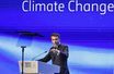 Emmanuel Macron, à la tribune de l'ONU lors de la COP27 à Charm el-Cheikh, en Egypte.
