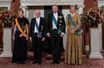 La reine Maxima et le roi Willem-Alexander des Pays-Bas avec le président italien Sergio Mattarella et sa fille Laura au Palais royal à Amsterdam, le 9 novembre 2022