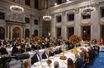 Le banquet d'Etat offert par la reine Maxima et le roi Willem-Alexander des Pays-Bas en l'honneur du président italien Sergio Mattarella au Palais royal à Amsterdam, le 9 novembre 2022