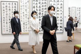 Le prince Hisahito du Japon avec ses parents la princesse Kiko et le prince Fumihito d&#039;Akishino à Tokyo, le 2 août 2022