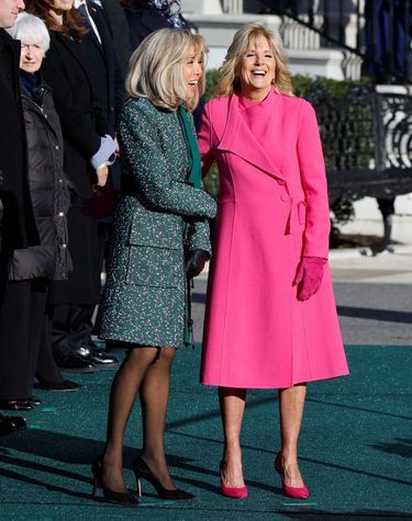 Jill Biden et Brigitte Macron à la Maison Blanche.