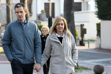 La princesse Cristina d'Espagne et son mari Iñaki Urdangarin, le 25 décembre 2019