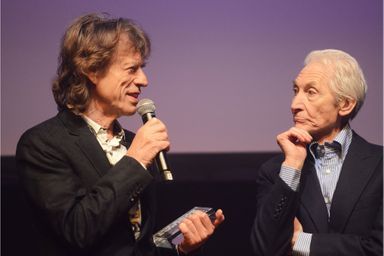 Mick Jagger et Charlie Watts aux Jazz FM Awards à Londres en 2017.