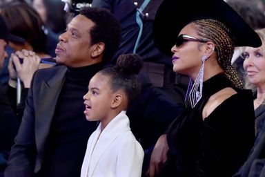 Jay-Z, Blue Ivy et Beyoncé aux Grammy Awards en janvier 2018.