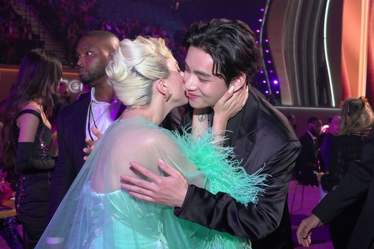 Lady Gaga and V at the Grammy Awards.