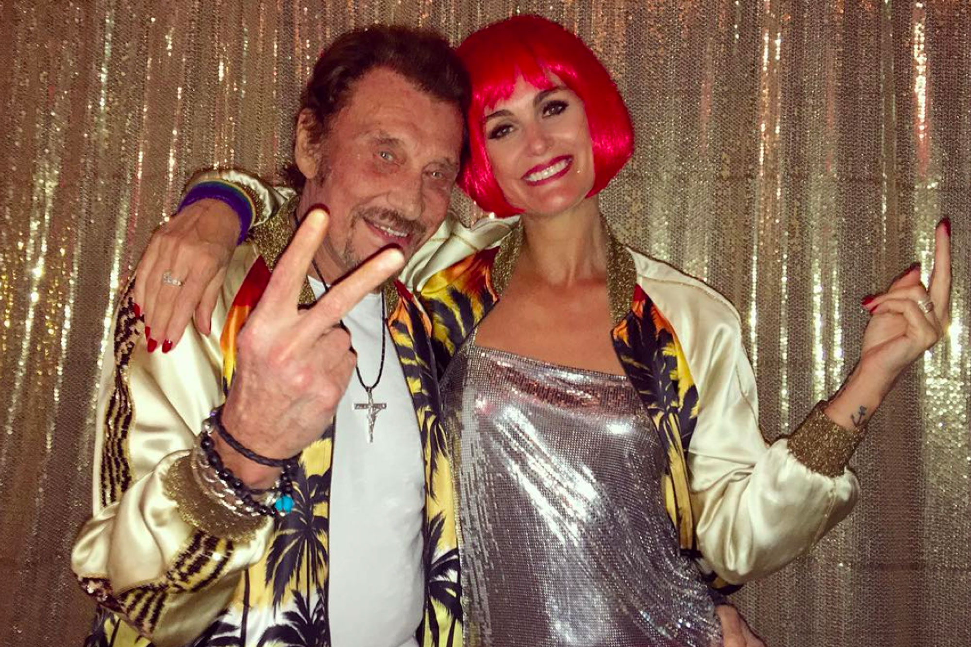 Photo JeanJacques Goldman et Michel Sardou, Johnny Hallyday, Véronique Sanson et Eddy