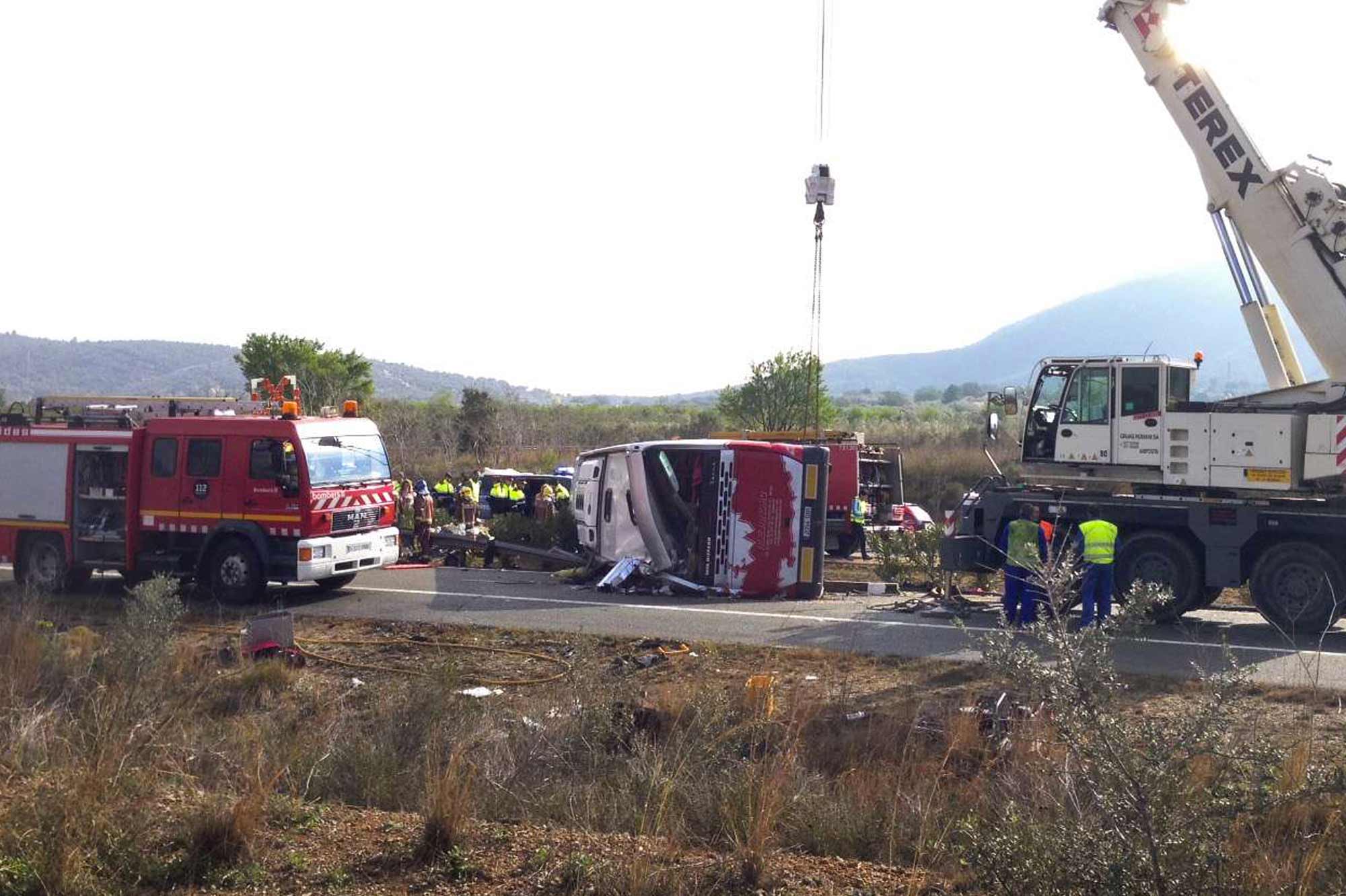Dramatique accident d'autocar en Espagne