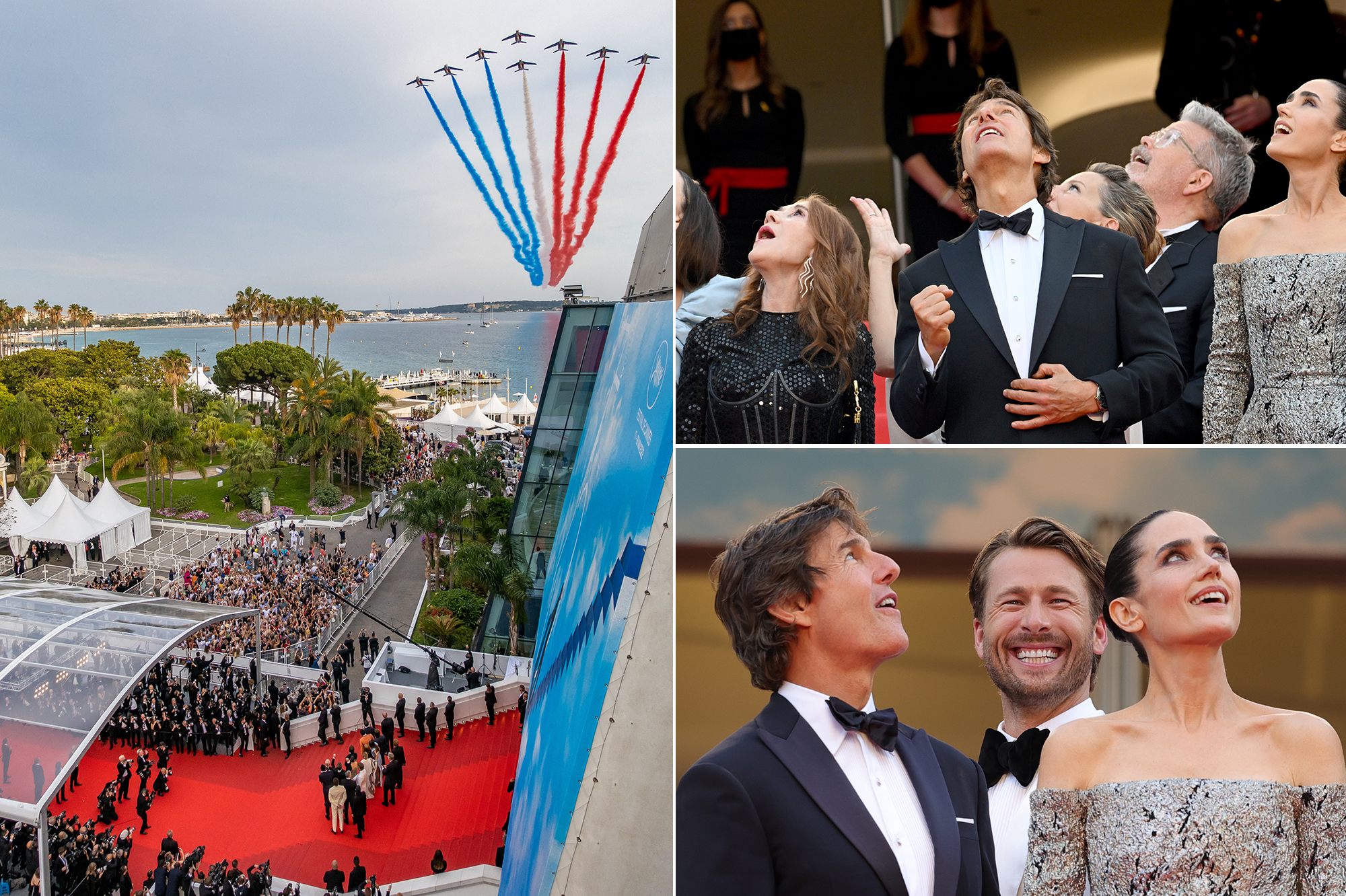 Tom Cruise, des yeux d'enfant devant la Patrouille de France à Cannes