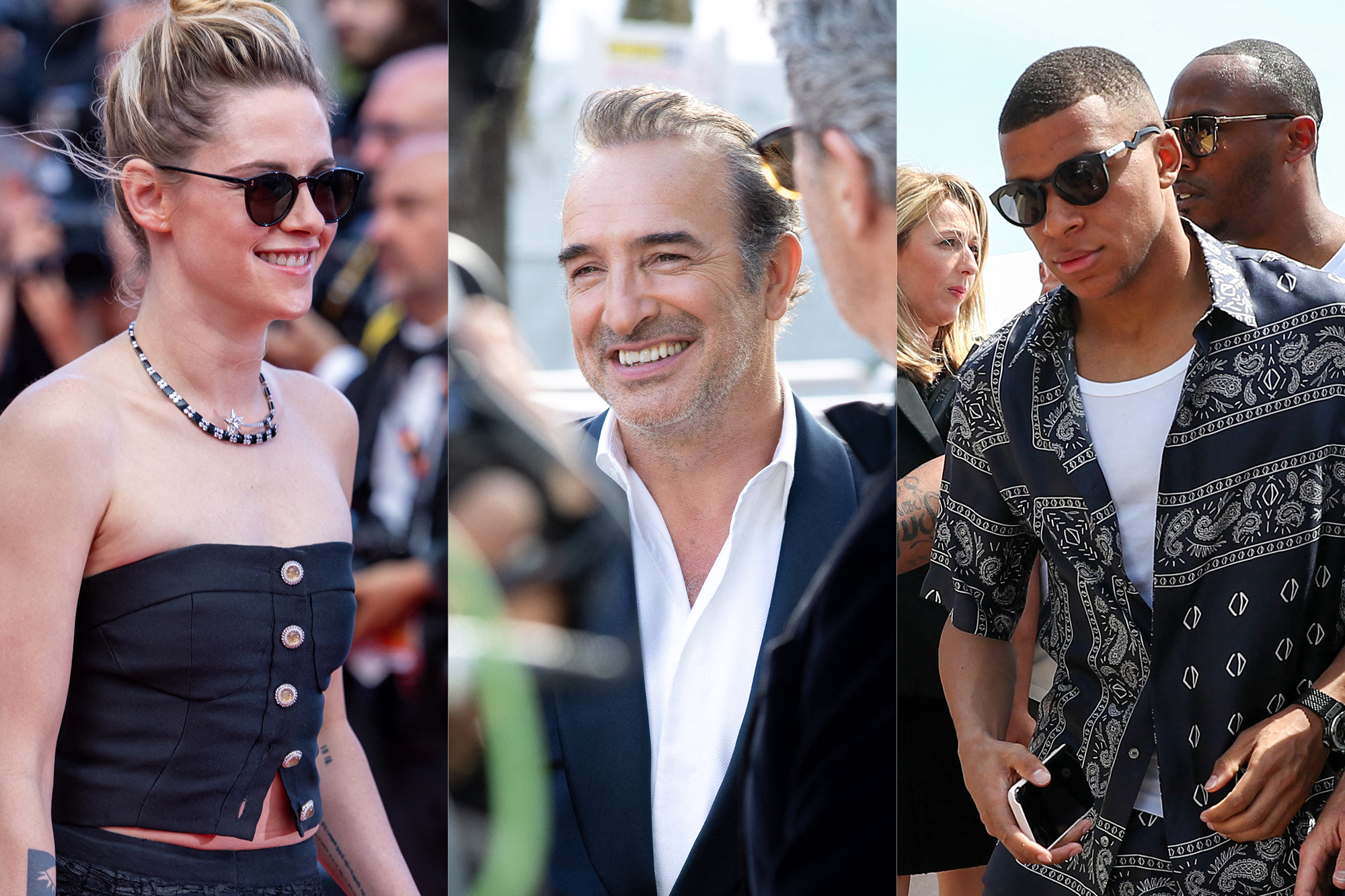 Hier soir à Cannes… Kristen Stewart, Jean Dujardin et Kylian Mbappé réunis